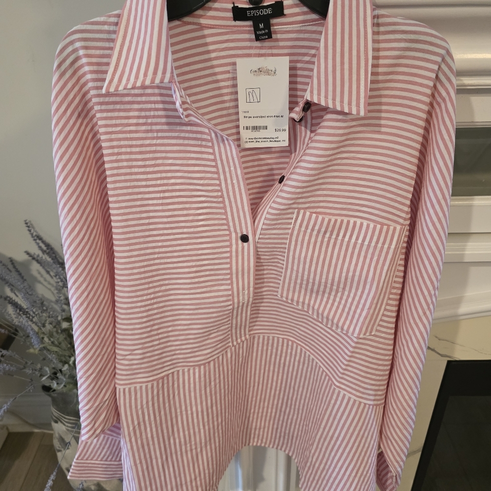 Pink Striped Women's Top